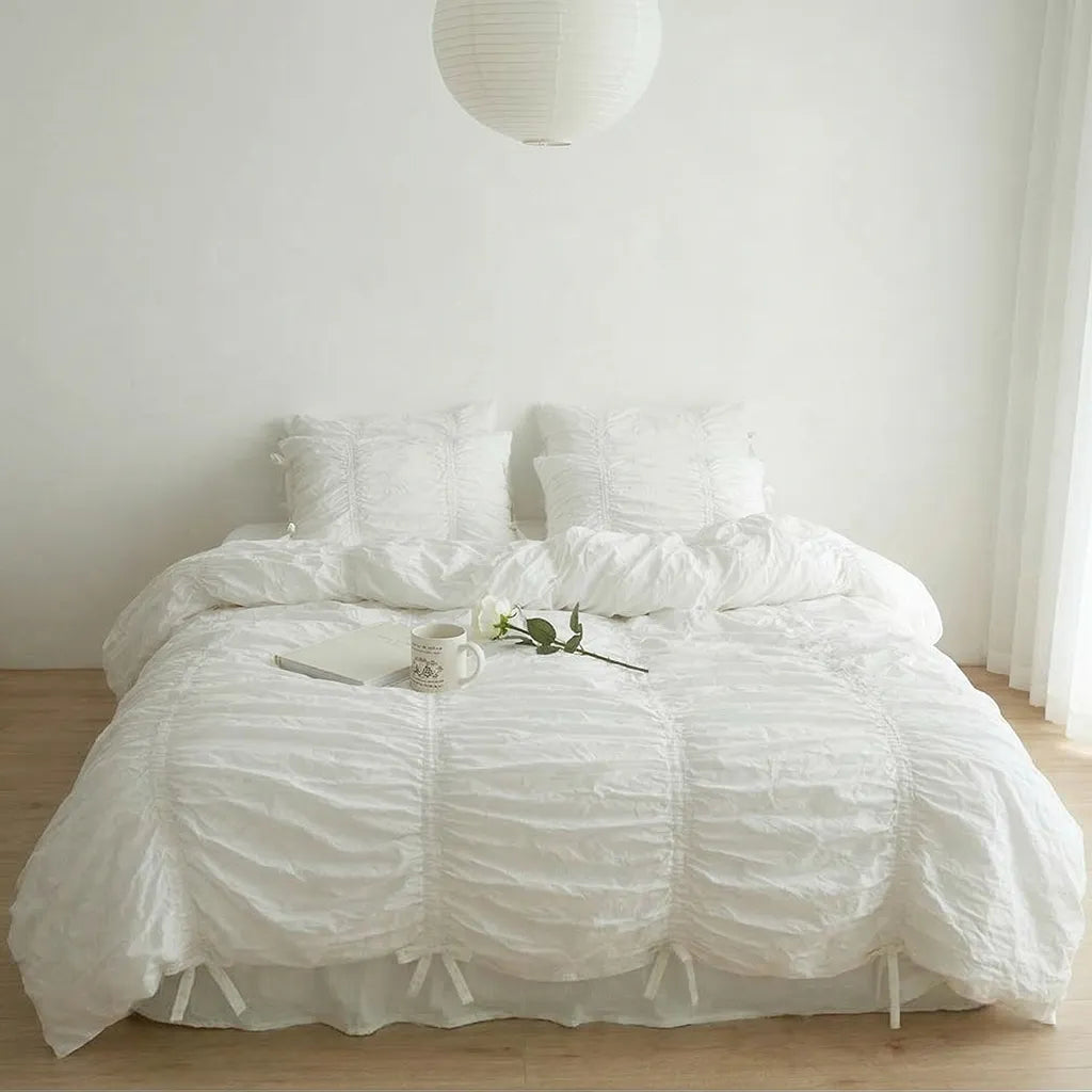 Princess Ruched Duvet Cover - Pastel Yellow