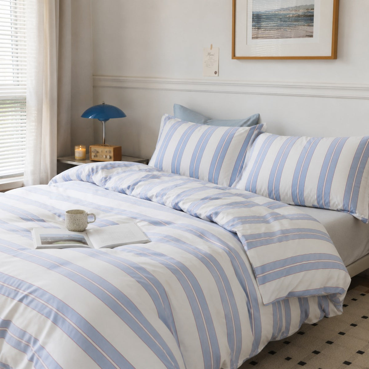 Vintora Haven Stripe Cotton 4 Piece Bedding Set G106