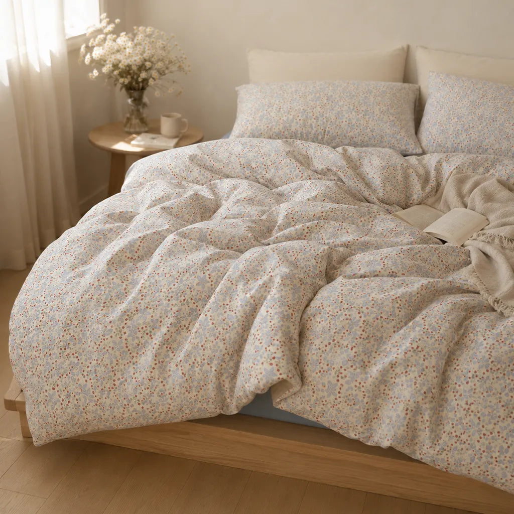 Spring Meadow Muslin Duvet Cover Set