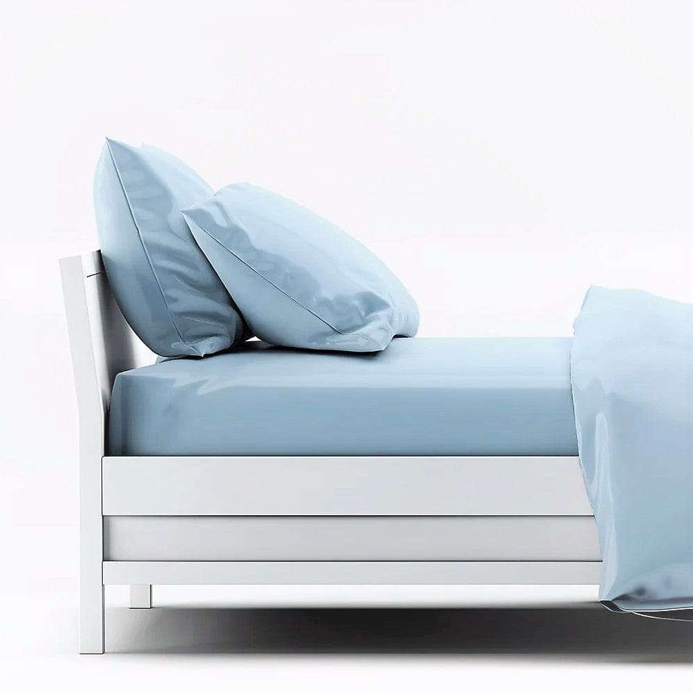 Sky Blue Bamboo Bed Sheets Set