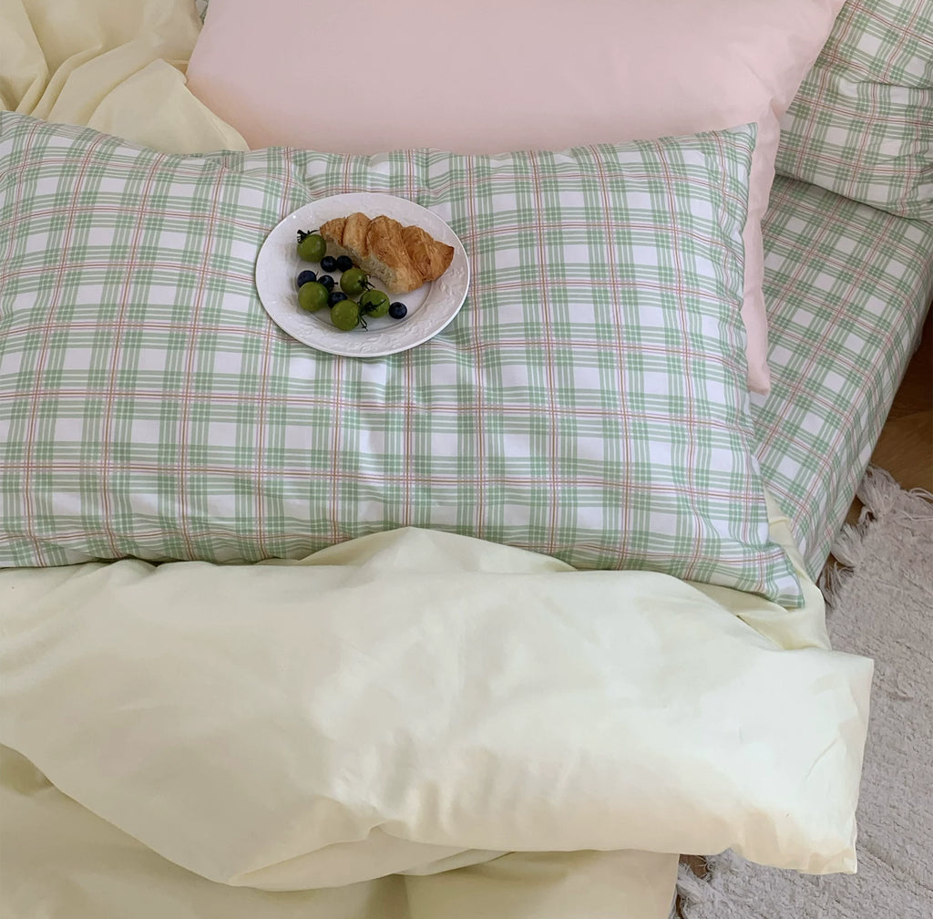 Vireza Green Plaid Pure Cotton Bedding Set G86