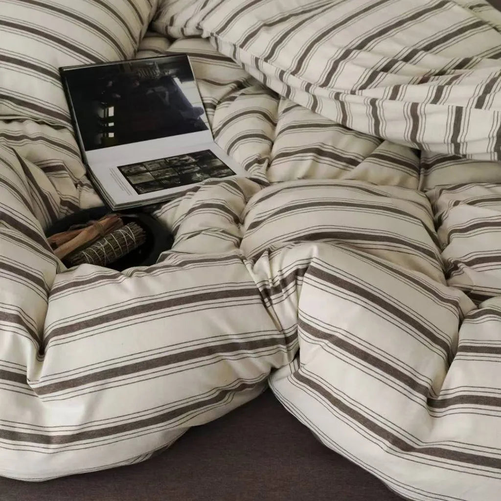 Natural Striped Bedding Set
