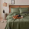 Qelune Bamboo Sheet Set 鈥?Cooling Organic Bamboo Bedding in Olive