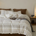 Vintora Boho Cotton Jacquard Bedding Set Tufted Duvet Set for All Season Bedroom Decor G69
