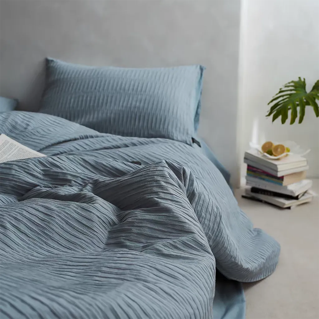Relaxed Seersucker Cotton Duvet Cover