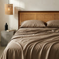 Qelune Bamboo Sheet Set – Cooling Organic Bamboo Bedding in Elegant Walnut