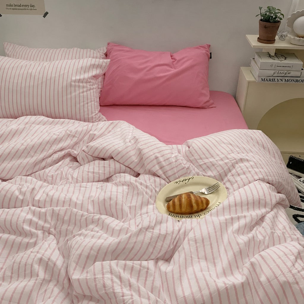 Vintora Soft Washed Cotton Stripe Bedding Set G91