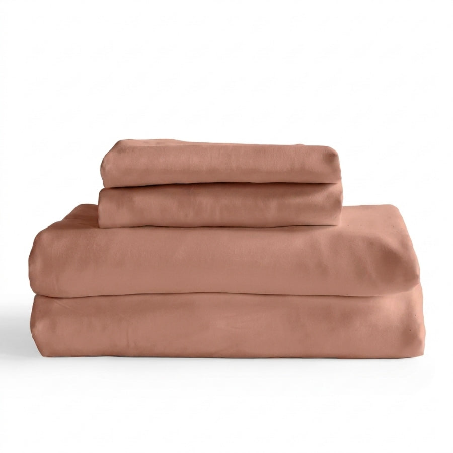 Qelune Bamboo Sheet Set 鈥?Cooling Organic Bamboo Bedding in Clay