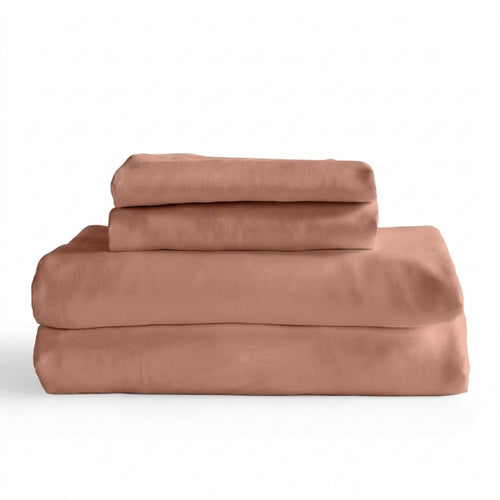 Qelune Bamboo Sheet Set – Cooling Organic Bamboo Bedding in Clay