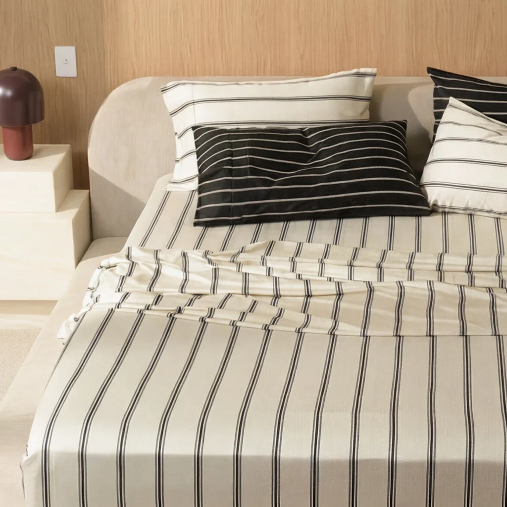 Qelune Cooling Bamboo Stripe Bedding Set
