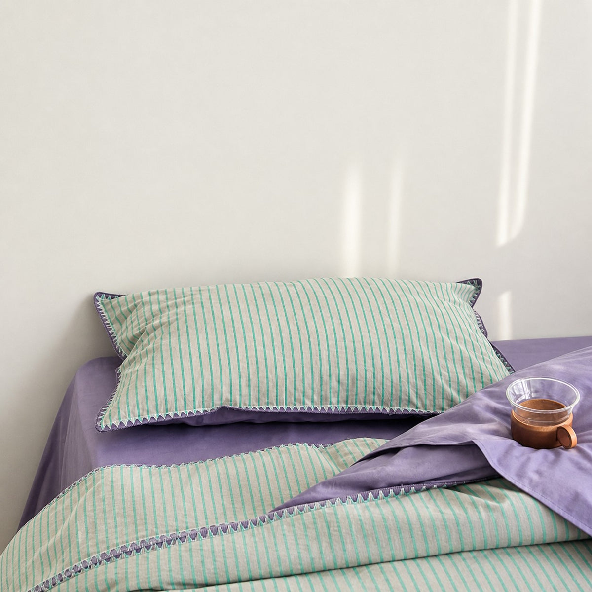 Vintora Soft Cotton Piped Stripe Bedding Set G96