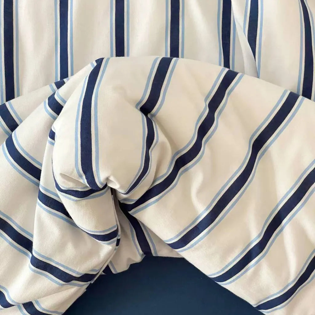 Ticking Stripe Jersey Bedding Set