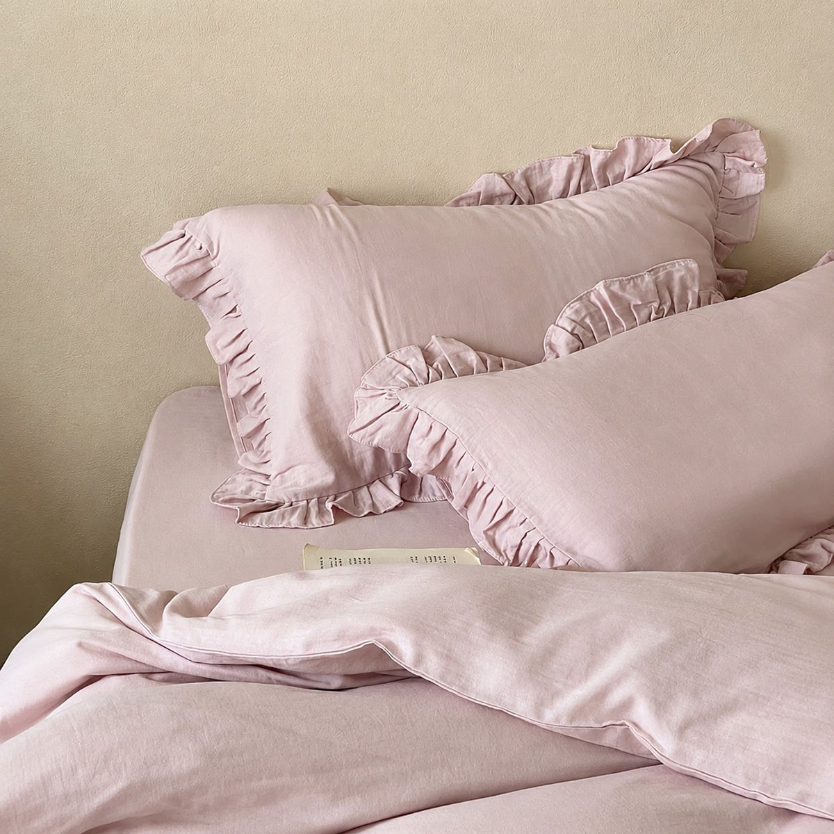Roselle  Double Gauze Cotton Bedding Set with Ruffle Edge for All Seasons G111