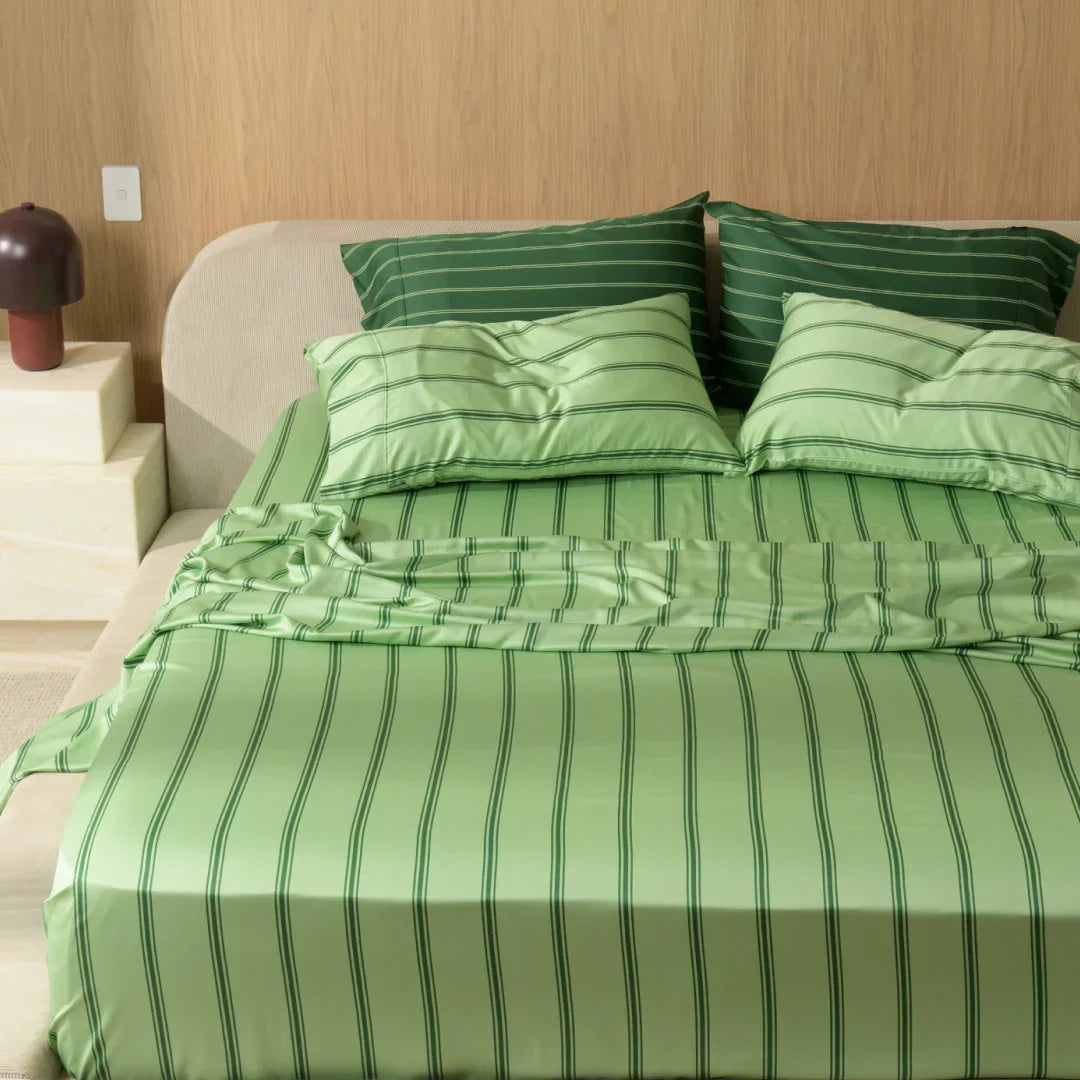 Qelune Cooling Bamboo Stripe Bedding Set