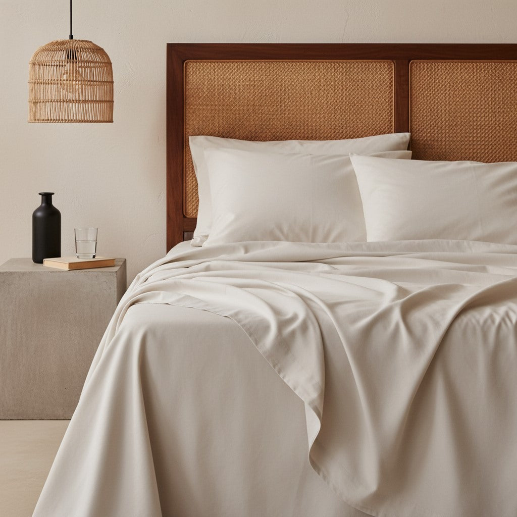 Qelune Bamboo Sheet Set 鈥?Cooling Organic Bamboo Bedding in Sand
