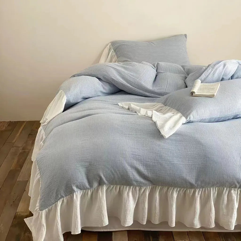 Soft Ruffle Stripe Duvet Cover