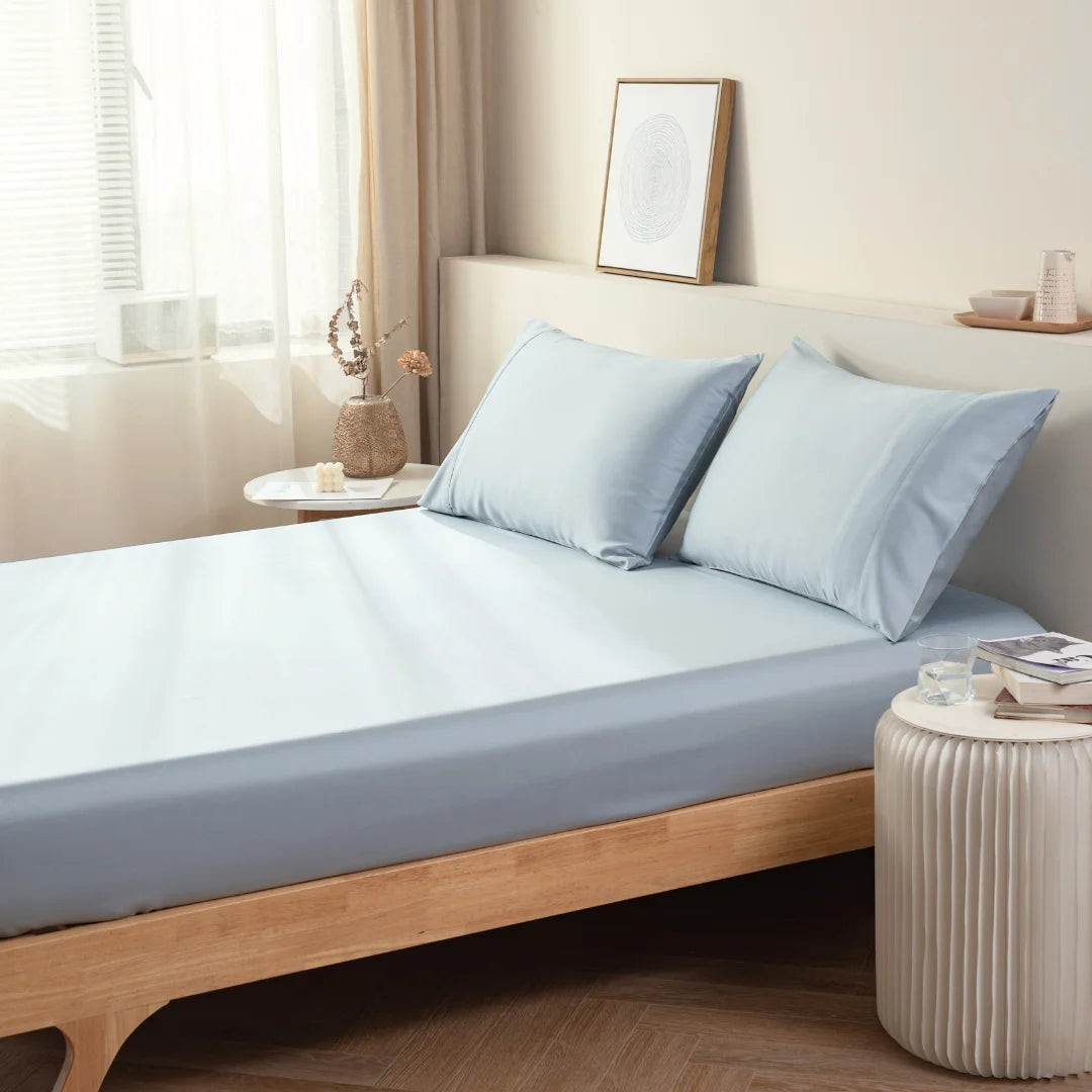 Bamboo Fitted Sheet - Pale Blue