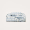 Sky Gingham Bamboo Fitted Sheet