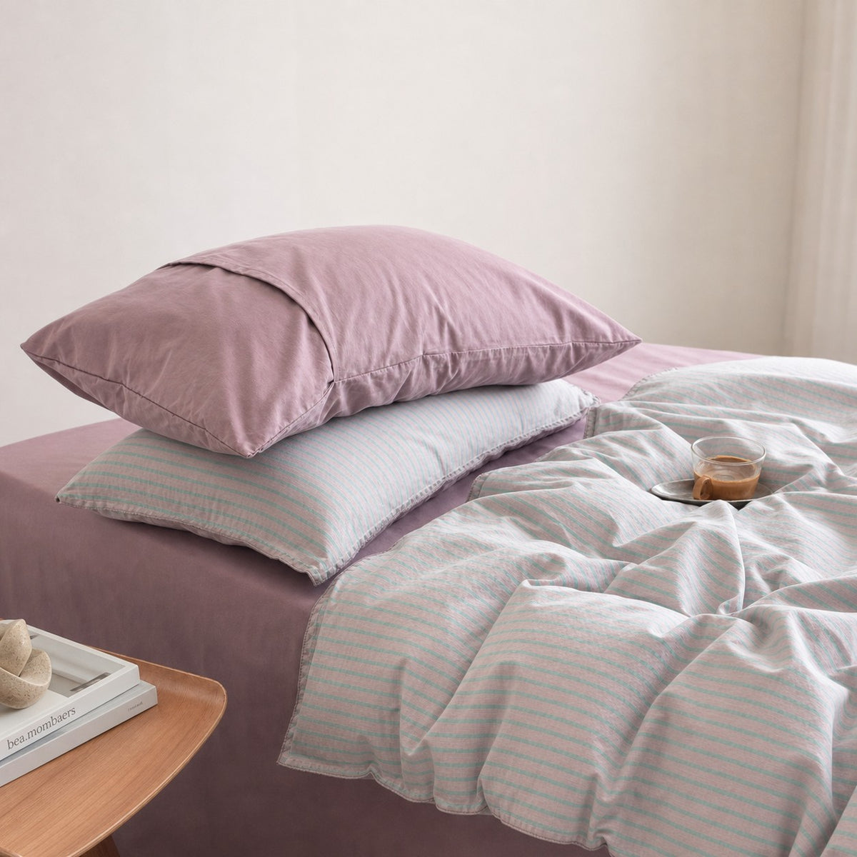 Vintora Soft Cotton Piped Stripe Bedding Set G96