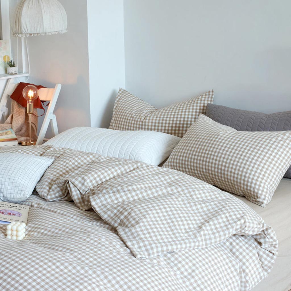 Cotton Small Gingham Duvet Cover - Blue