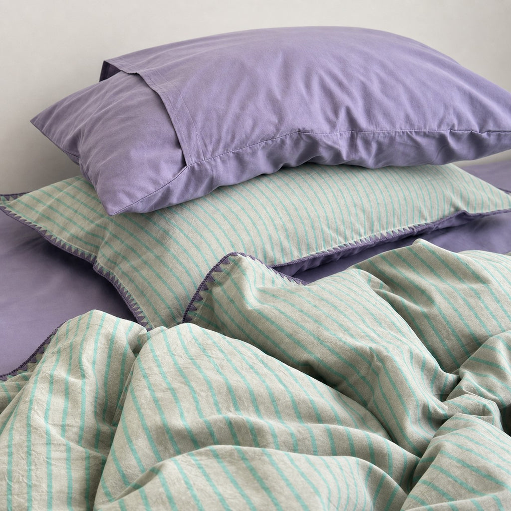 Vintora Soft Cotton Piped Stripe Bedding Set G96