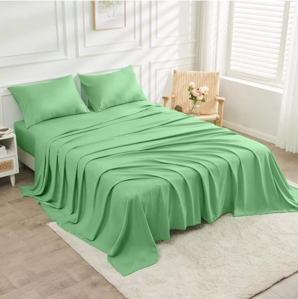 Bamboo Blend Bedsheet Set - Ultra Soft Microfiber Bedding Set (Avocado)