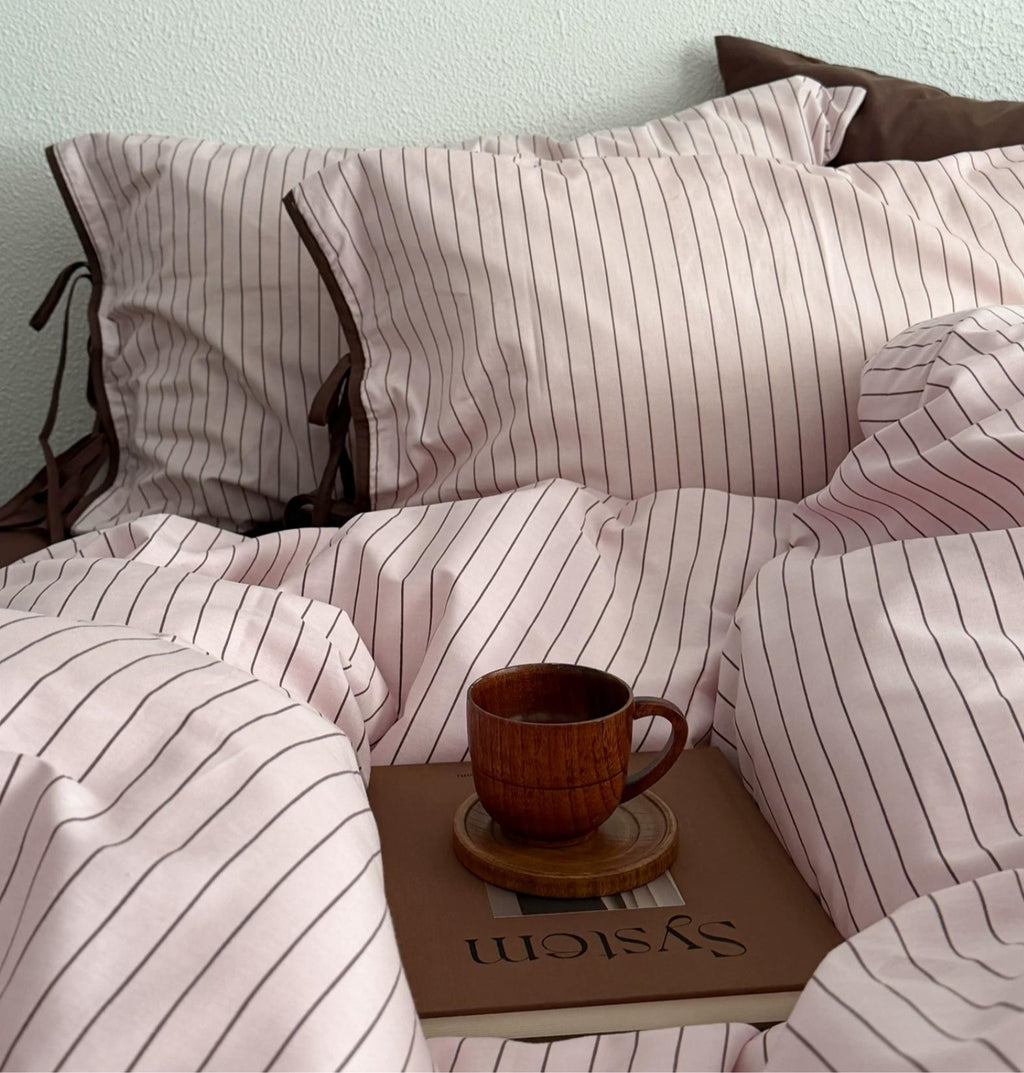 Vintora Cozy Vintage Stripe Cotton Bedding 4 Piece Set G80