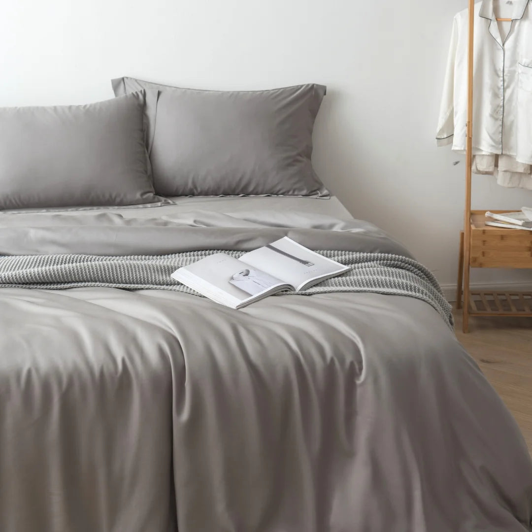 Bamboo Quilt Cover - Stone Grey