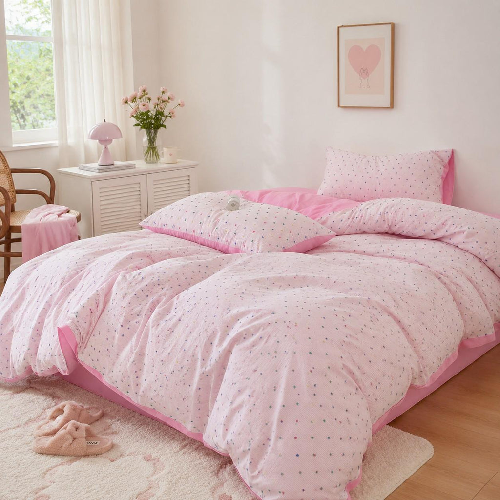 Vireza Washed Cotton Jacquard Bedding Set with Soft Breathable for All Seasons G101