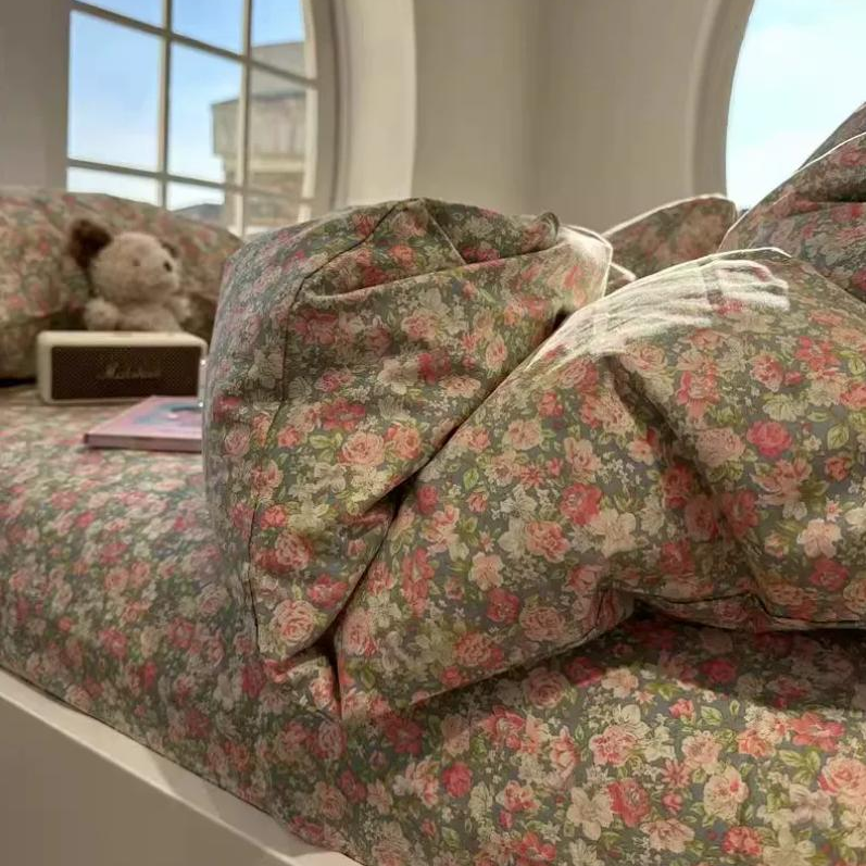 Roselle Bloomelle Vintage Floral Cotton Bedding Set G67