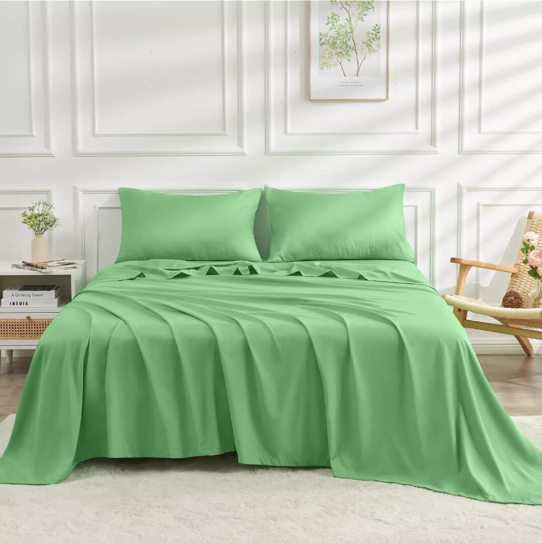 Bamboo Blend Bedsheet Set - Ultra Soft Microfiber Bedding Set (Avocado)