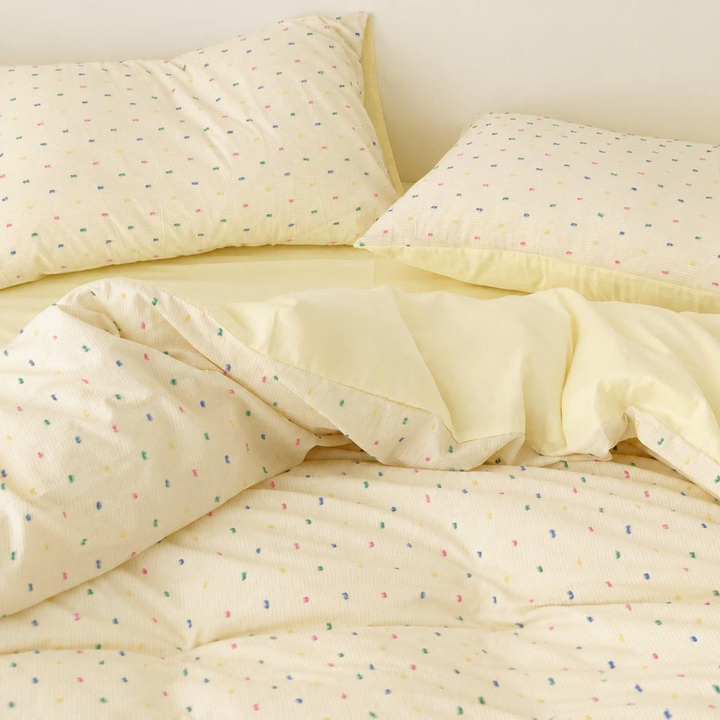 Vireza Washed Cotton Jacquard Bedding Set with Soft Breathable for All Seasons G101