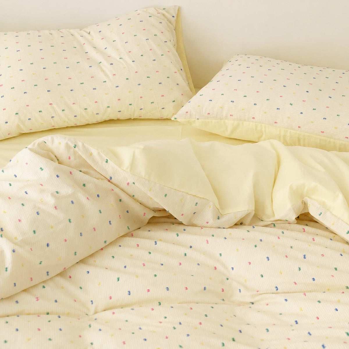 Vireza Washed Cotton Jacquard Bedding Set with Soft Breathable for All Seasons G101