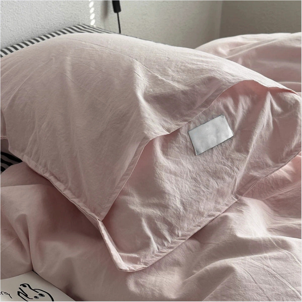 Vintora Blush Solid Pure Cotton Bedding Set for All Season Bedroom Decor G117