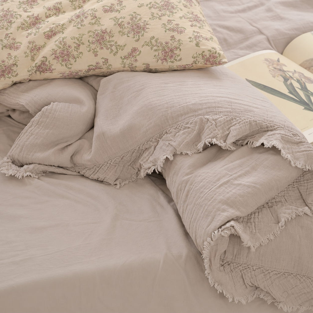 Roselle Pastel Color Ruffle Cotton Bedding Set G114