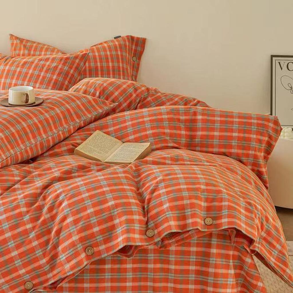Gingham Bedding Set - Purple