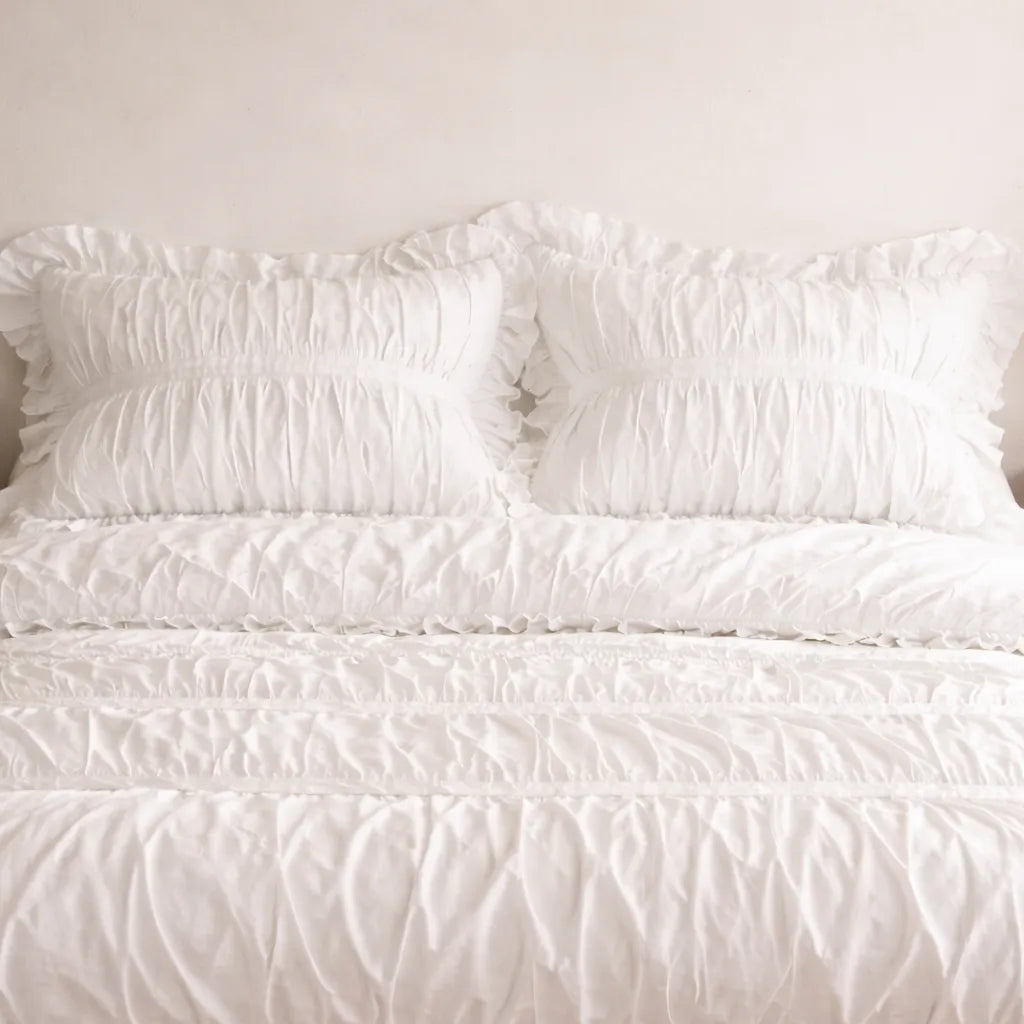 Princess Ruched Duvet Cover with Ruffle