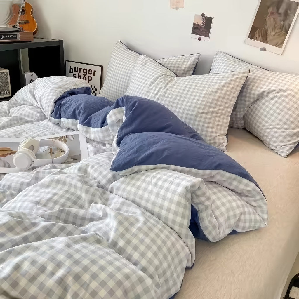 Pastel Gingham Bedding Set