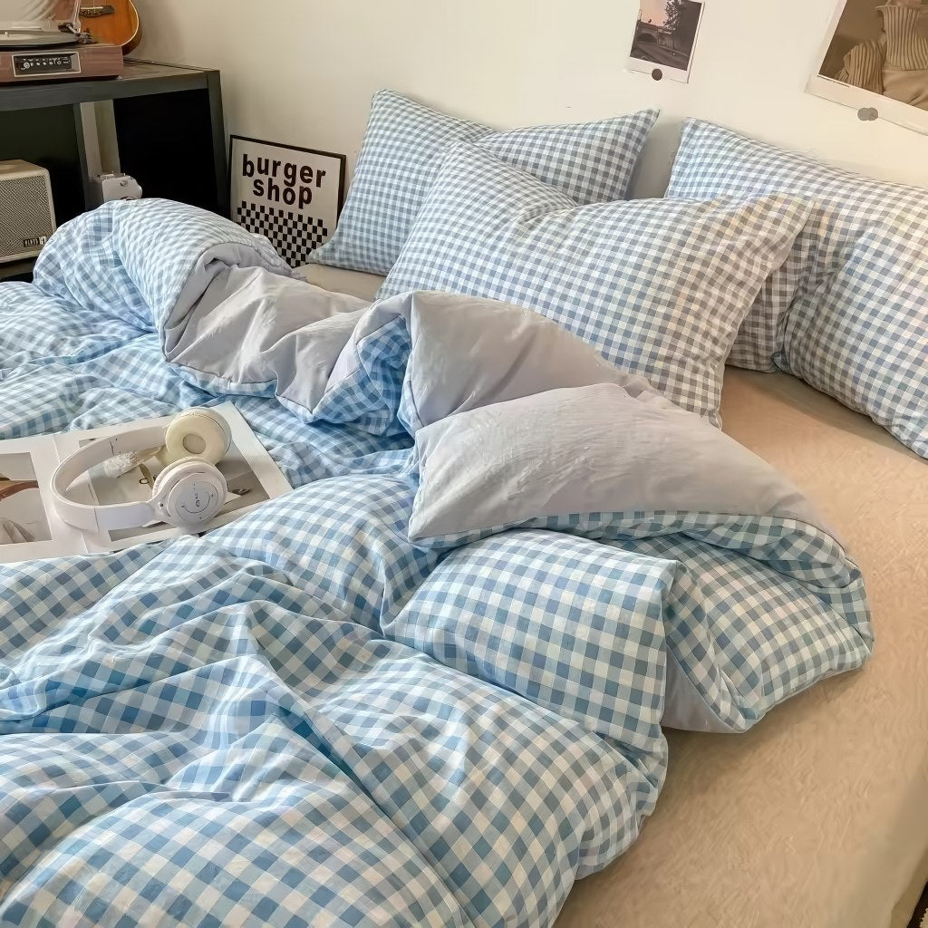 Pastel Gingham Bedding Set