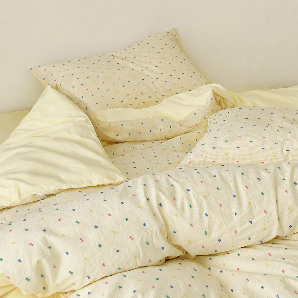 Vireza Washed Cotton Jacquard Bedding Set with Soft Breathable for All Seasons G101