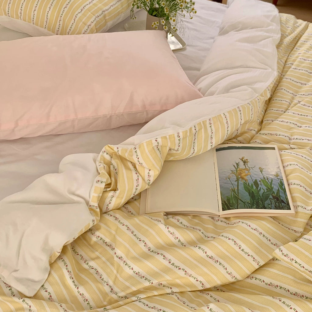 Vintora Butter Striped Soft Cotton Bedding Set G92