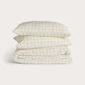 Latte Grid Bamboo Quilt Cover