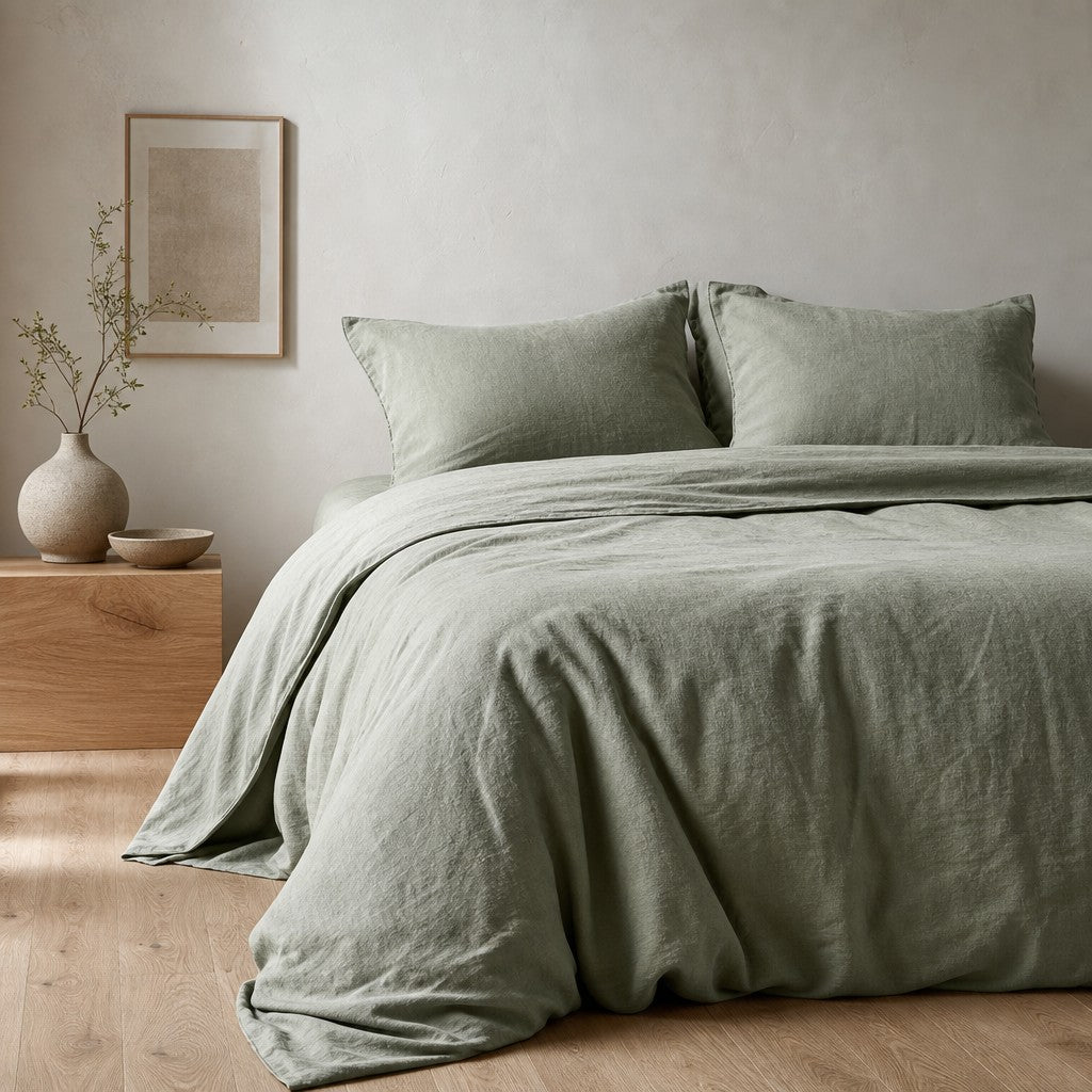 Cottara Washed Cotton Bedding Set Soft Breathable Bed Linen for Cozy Dorm and Home Use G65