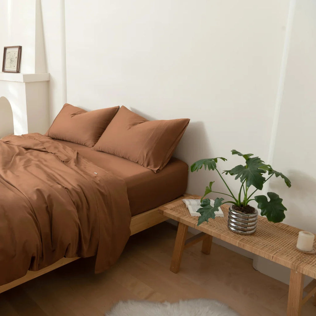 Bamboo Quilt Cover - Terracotta