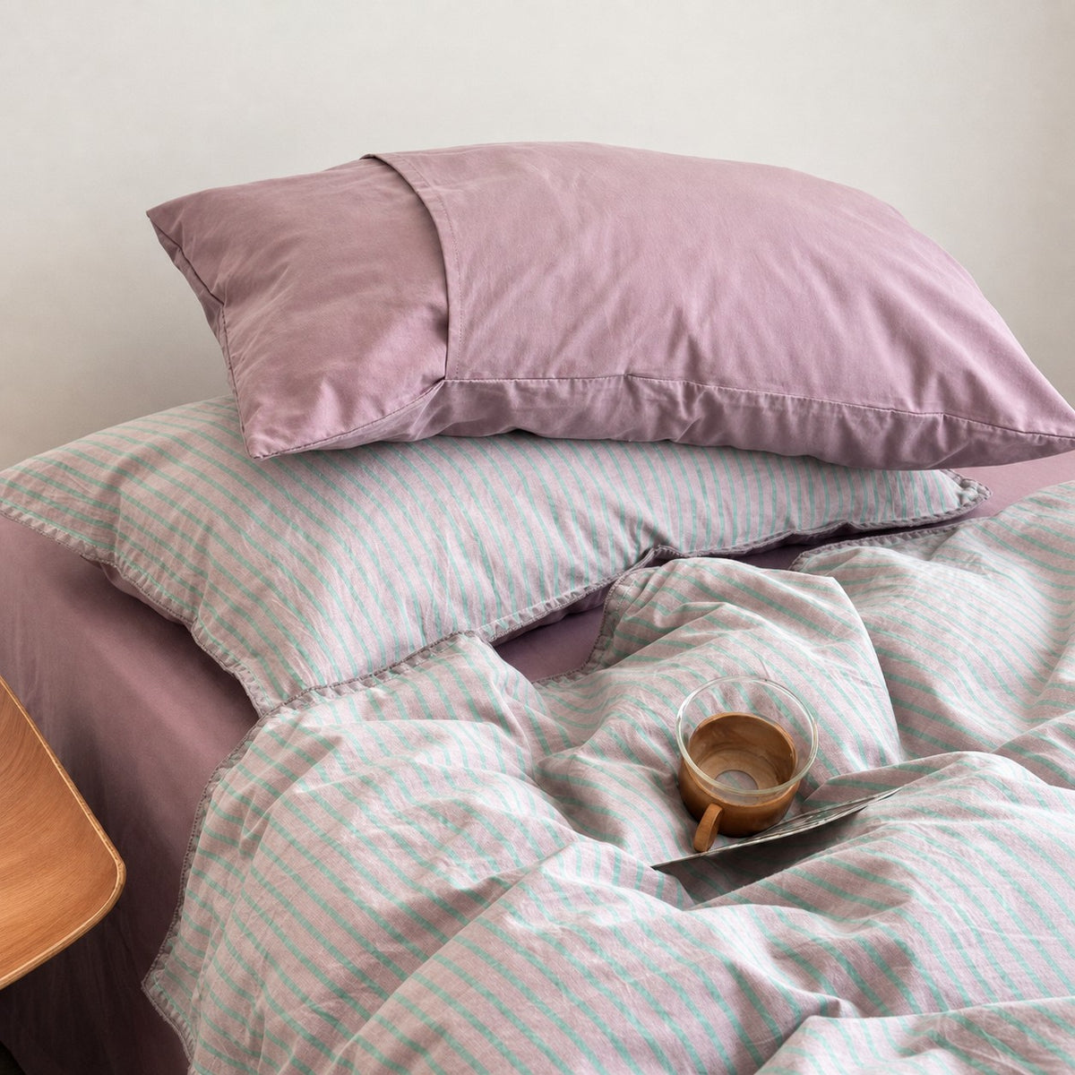 Vintora Soft Cotton Piped Stripe Bedding Set G96