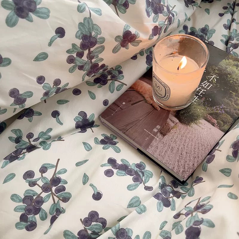 Plum Tree Print Bedding Set