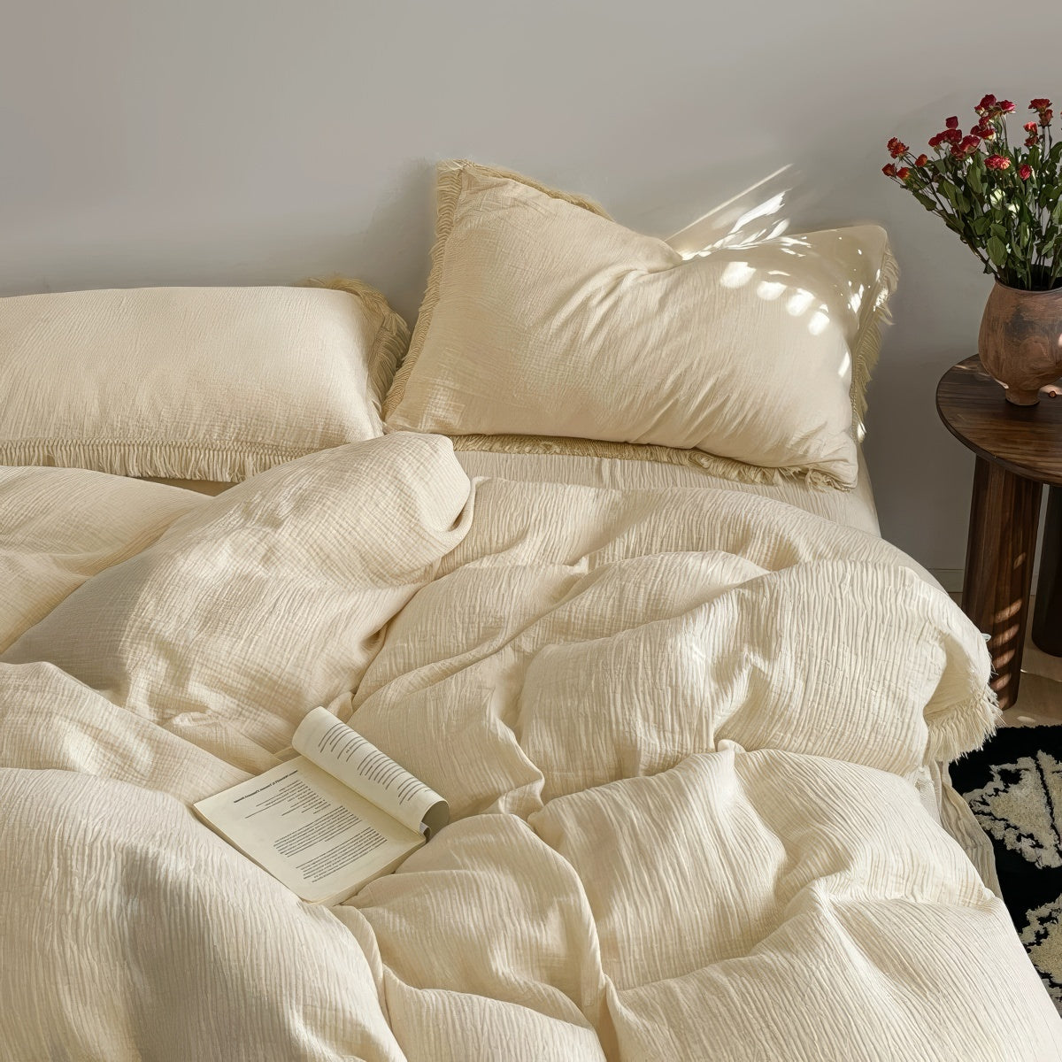 Boho Fringe Edge Bedding Set