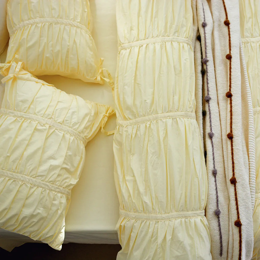 Princess Ruched Duvet Cover - Pastel Yellow