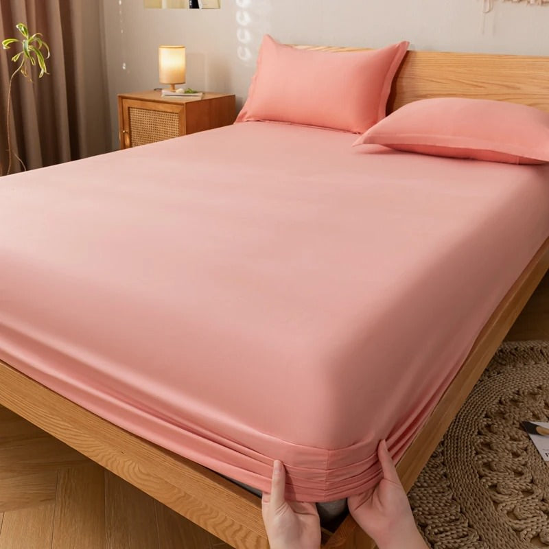 Solid Color Simple Cotton Fitted Sheet