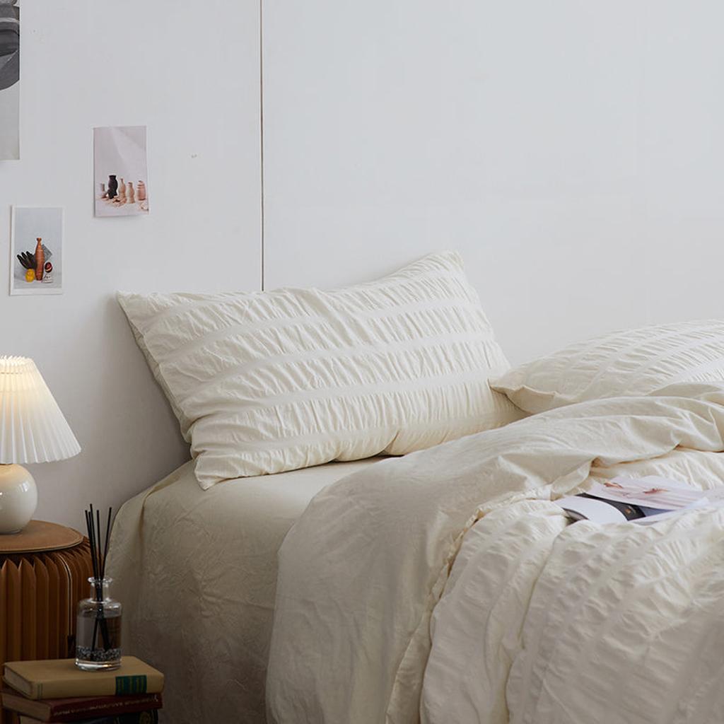 Organic Cream Seersucker Bedding Set